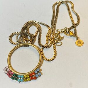 Loren Hope Emma Circle Drop Pendant 
Multi Gemstones  Necklace H-30”